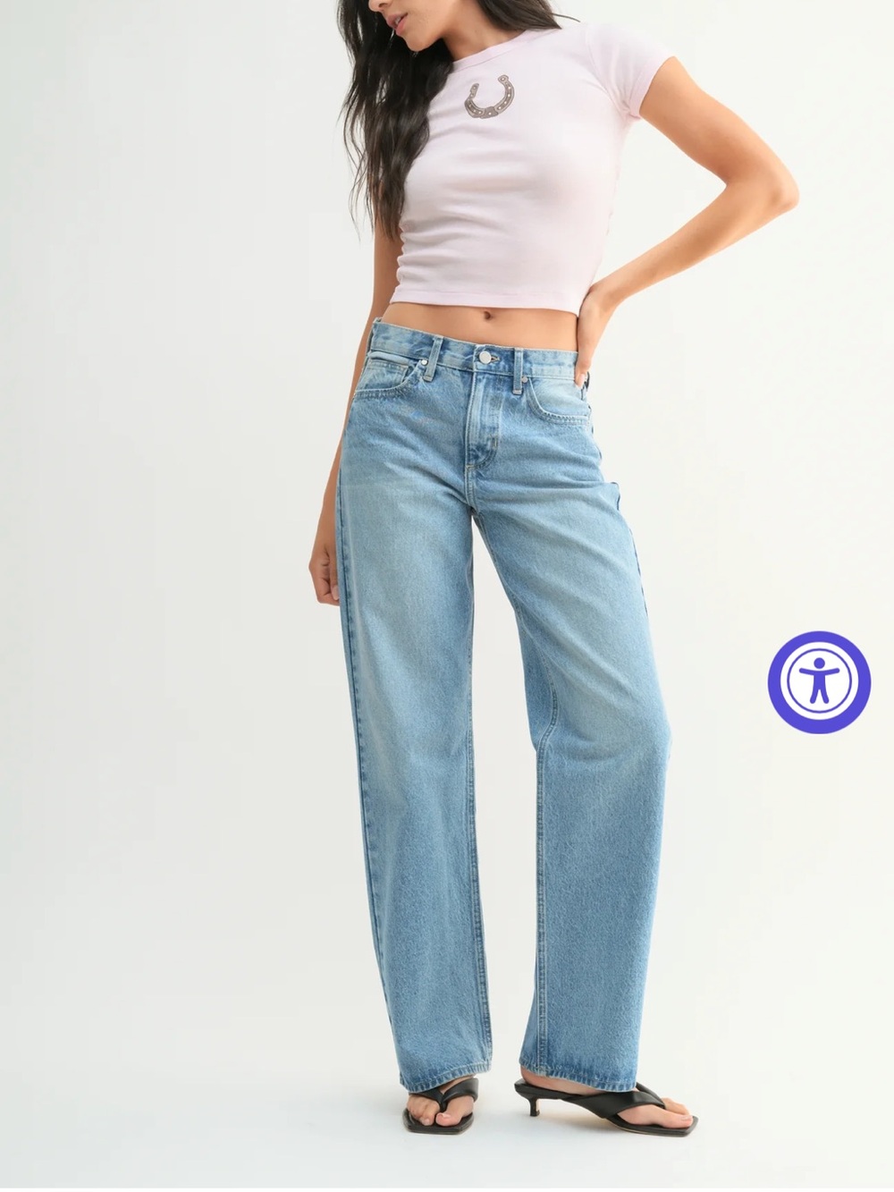 JUST BLACK DENIM The Relaxed Straight Jean 29 Mid Rise Blue